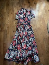 1940s 1950s Women  s Hawaiian Print Robe Coverup Vintage Beach Wear / Resort Wear