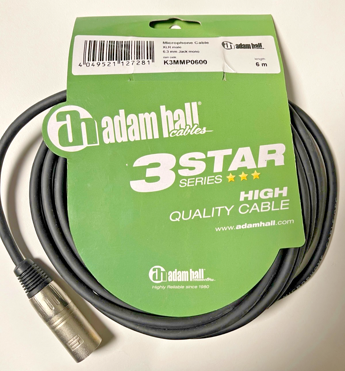 ADAMHALL Microphone Cable XLR Male To Jack Mono 6M (K3MMP0600)