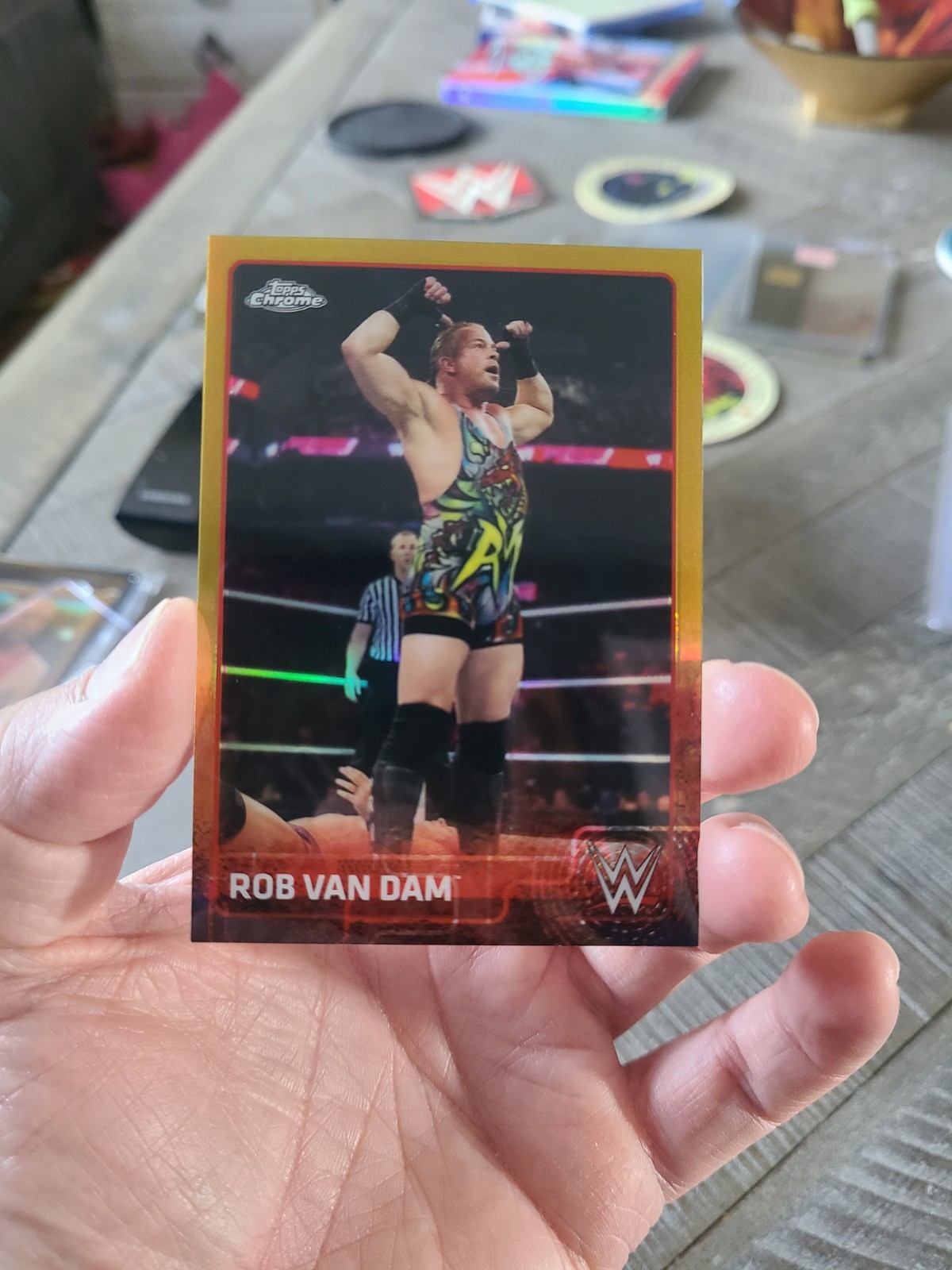 Rob Van Dam - 2015 Topps WWE Chrome Card #58 - Gold Refractor SP #d /50