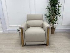 La-Z-Boy Faith Power Recliner/Headrest Armchair In Cream Leather