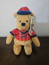 Disney Holiday Winnie the Pooh Bean Bag Plush 8  BASEBALL POOH With Tag