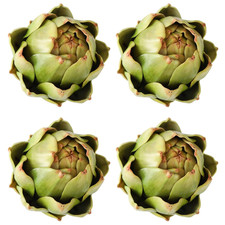 Giftyou 4-Pack Large Green Artificial Artichokes - Fake Vegetables And Faux