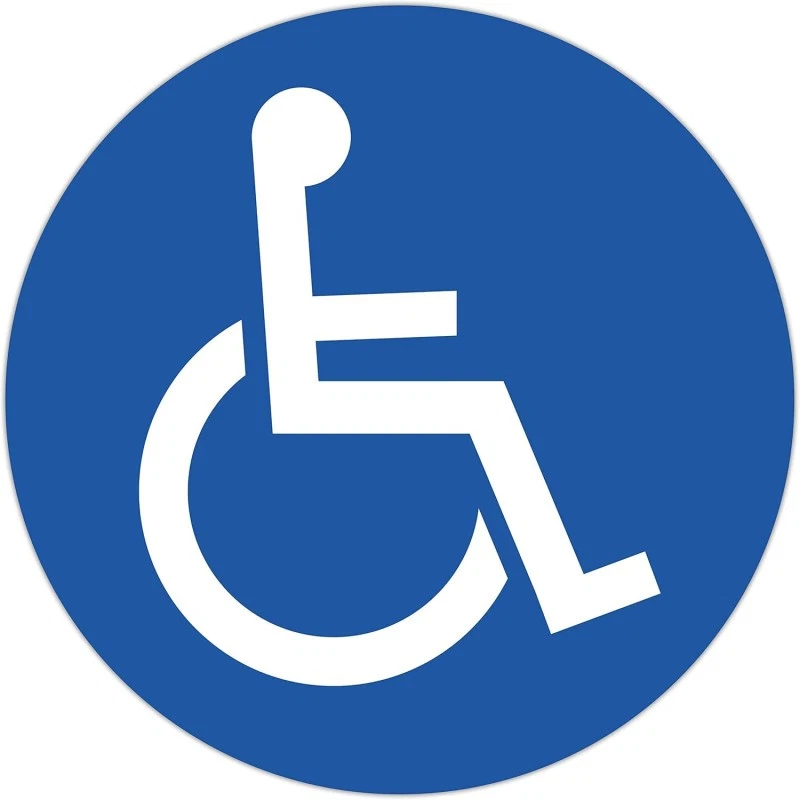Panneau - Place réservé handicapé - 30cm diamètre - Bleu/blanc - PVC - Signaléti - Photo 1/2