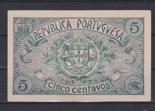 PORTOGALLO 5 Centavos 1918 P-98 AUNC e 210 - Foto 2 di 2