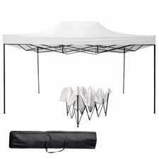 Gazebo richiudibile impermeabile 3 x 4.5 M con 4 sacche per pesi e sacca bianco