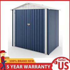 6X4 FT Outdoor Storage Shed, Metal Garden Tool Sheds with Lockable Door  Roof