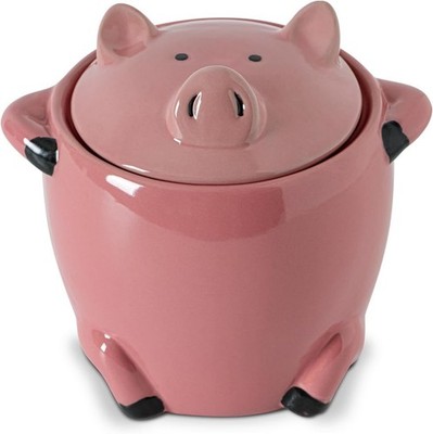 Ceramic Bacon Grease Saver with Strainer Pig Shaped Bacon Grease Container