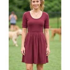 FOREVER 21 Maroon Casual Pocket Dress S Soft Everyday Throw-On Style