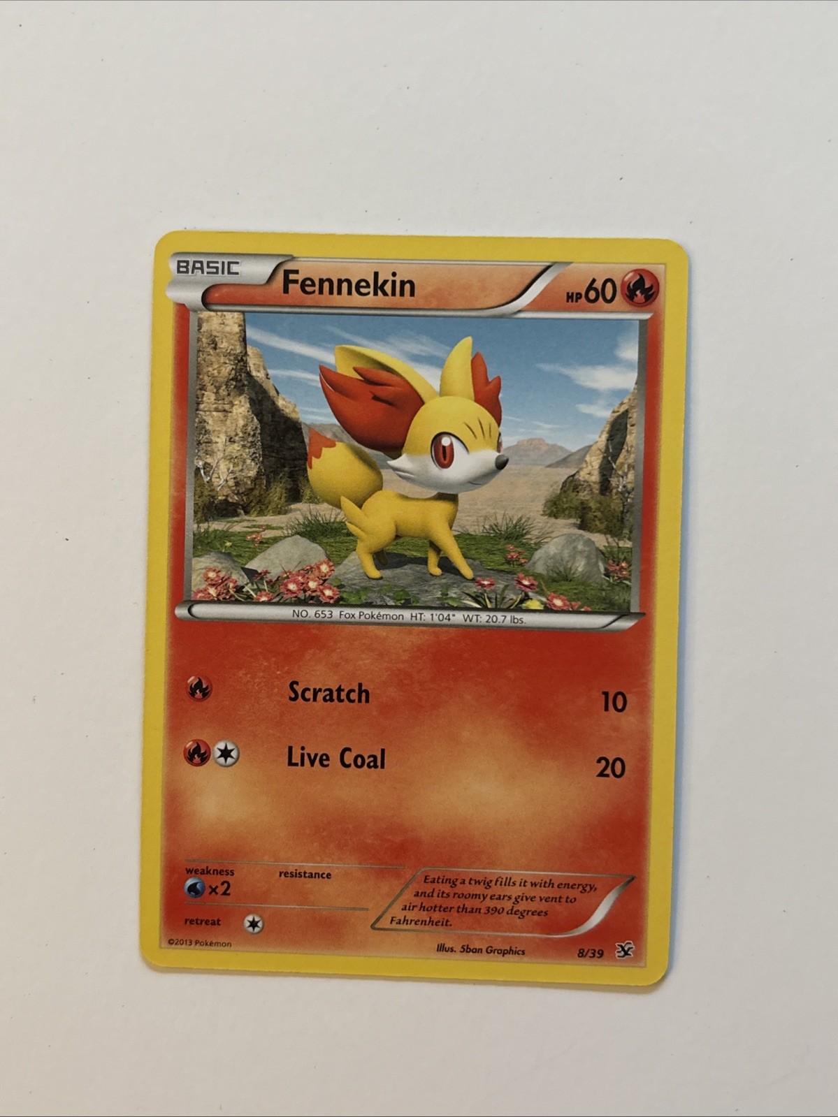 ** 8/39 Fennekin Pokemon XY NM A