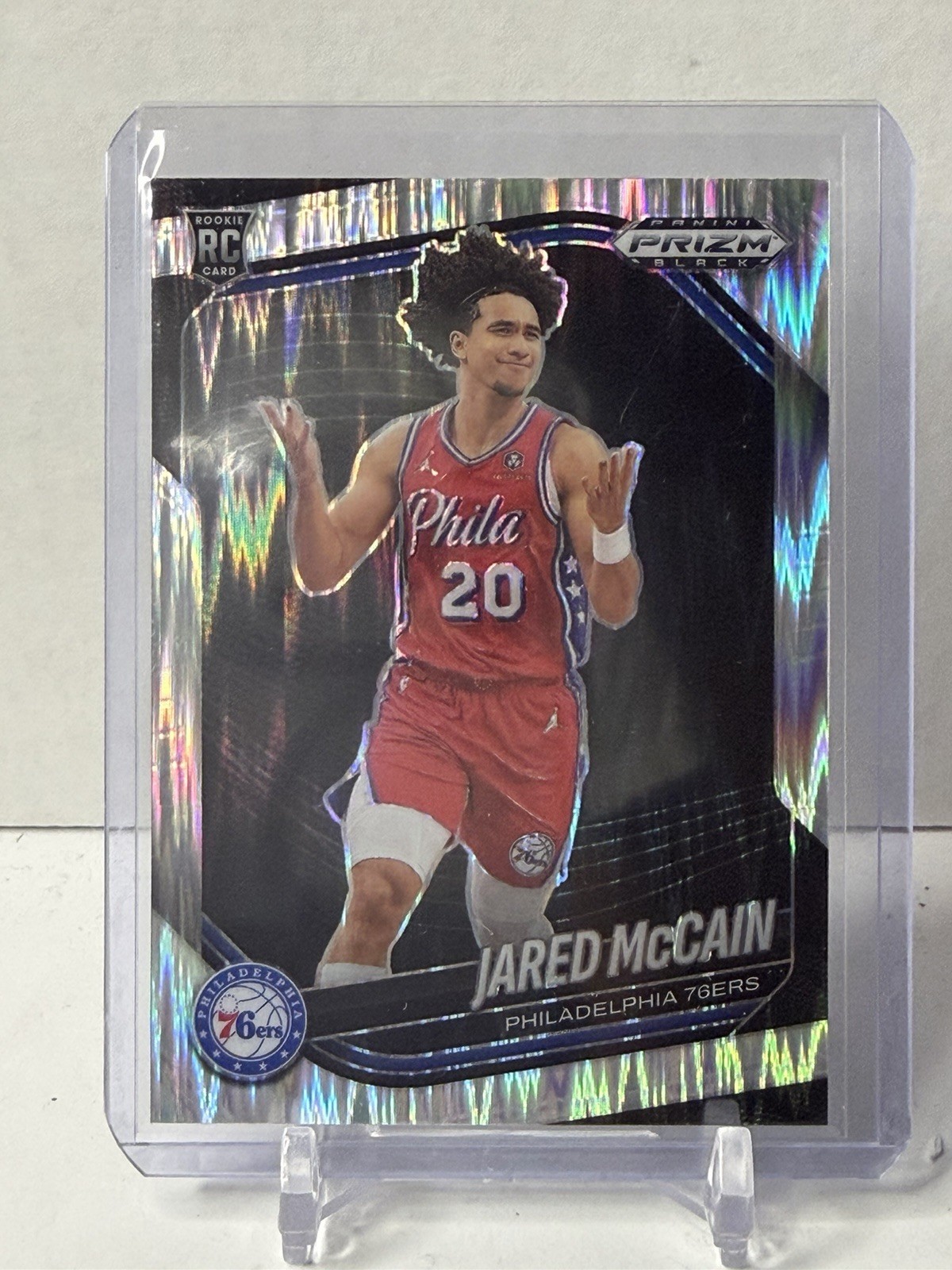 2024-25 Prizm Black Jared McCain RC Skewed Prizm Rookie #/249 76ers Rookie #80