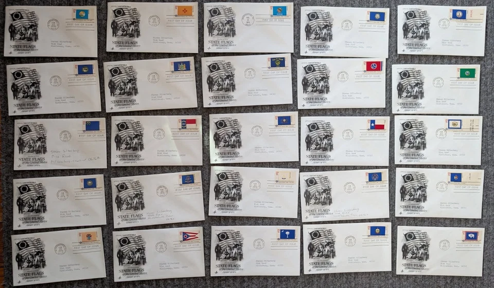 50 US STATE FLAGS First Day of Issue Stamps FDC ARTCRAFT 1976 COMPLETE SET - Image 2 of 2