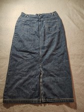Christopher Banks Denim Midi Skirt Size 12 Blue Jean Skirt Classic Modest Back