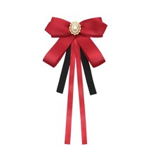 Womens Bow Tie Clip on Bow Ties Pre Tied Bowtie for Women Girls Ribbon Rhines...