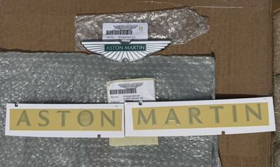 Aston Martin DB11,DB12 OEM Bonnet/Boot Chrome Badge + Chrome Rear Script SET