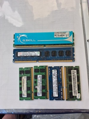 Assorted RAM Memory Chips 4GB 512 MB ETC Lot of 6