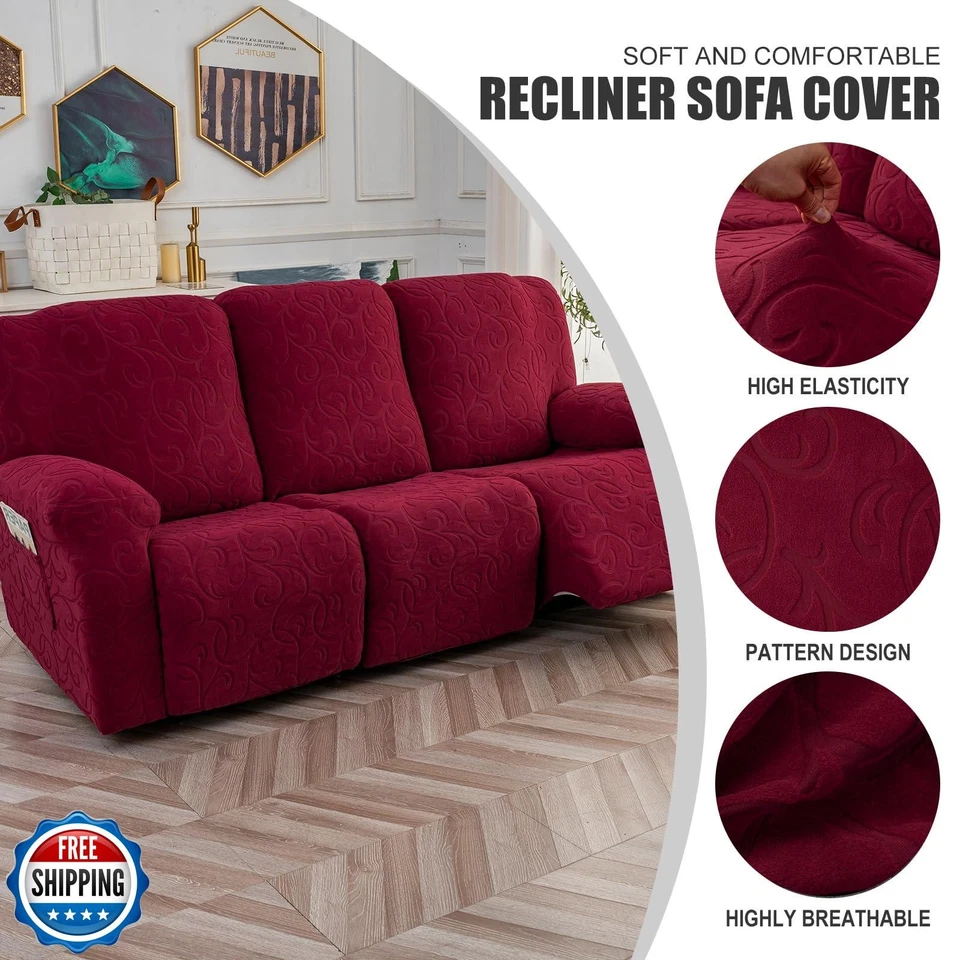 YUEANG Recliner Sofa Covers Sectional Couch Cover for Reclining Couch 3 Seat, - Image 4 of 4