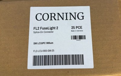 Corning Singlemode FL2-LCU-900-SM-25.  25 pack LC UPC Splice on Connector . NEW