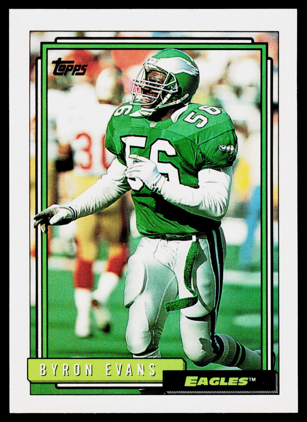 Byron Evans, 1992 Topps, #304, Philadelphia Eagles,