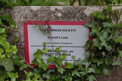 Foto 6x4 Brücke E13\/9 ETF Burnett's Lane Moorgreen\/SU4715 Netzschiene c2016
