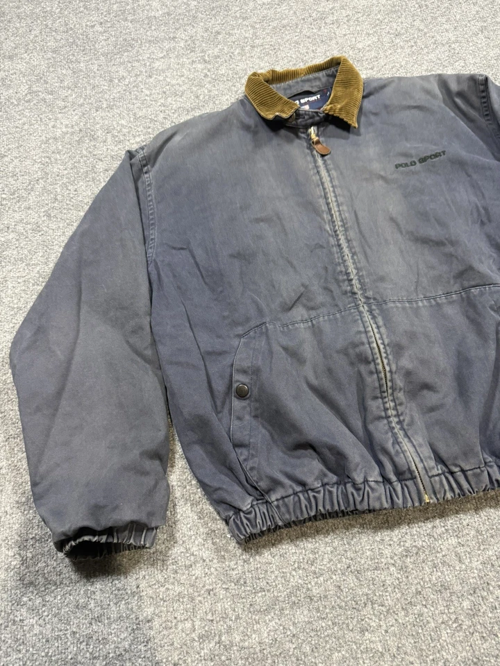 POLO RALPH LAUREN SPORT КЛЕТКУ С ПОДКЛАДКОЙ ВЕЛЬВЕТОВЫЙ ВОРОТНИК BOMBER КУРТКА МУЖСКАЯ РАЗМЕР M - Изображение 4 из 4