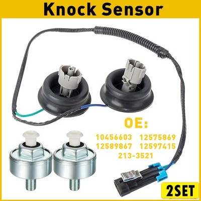 2X Knock Sensor w/ Harness for Chevy GMC 1500 2500 Cadillac Hummer H2 4.8/5.3/6.