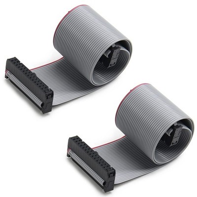 3 PCS IDC 30 Pin Connector Gray Wire Flat Ribbon Cable 30cm 2.54mm Pitch