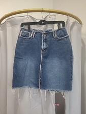 Vintage Y2K Zana-DI Stylish Denim Frayed Hem Mini Skirt