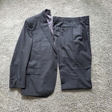 JOS A BANK Signature Gold Two Piece Suit Men 44 R 38x29 Charcoal Gray MINI CHECK