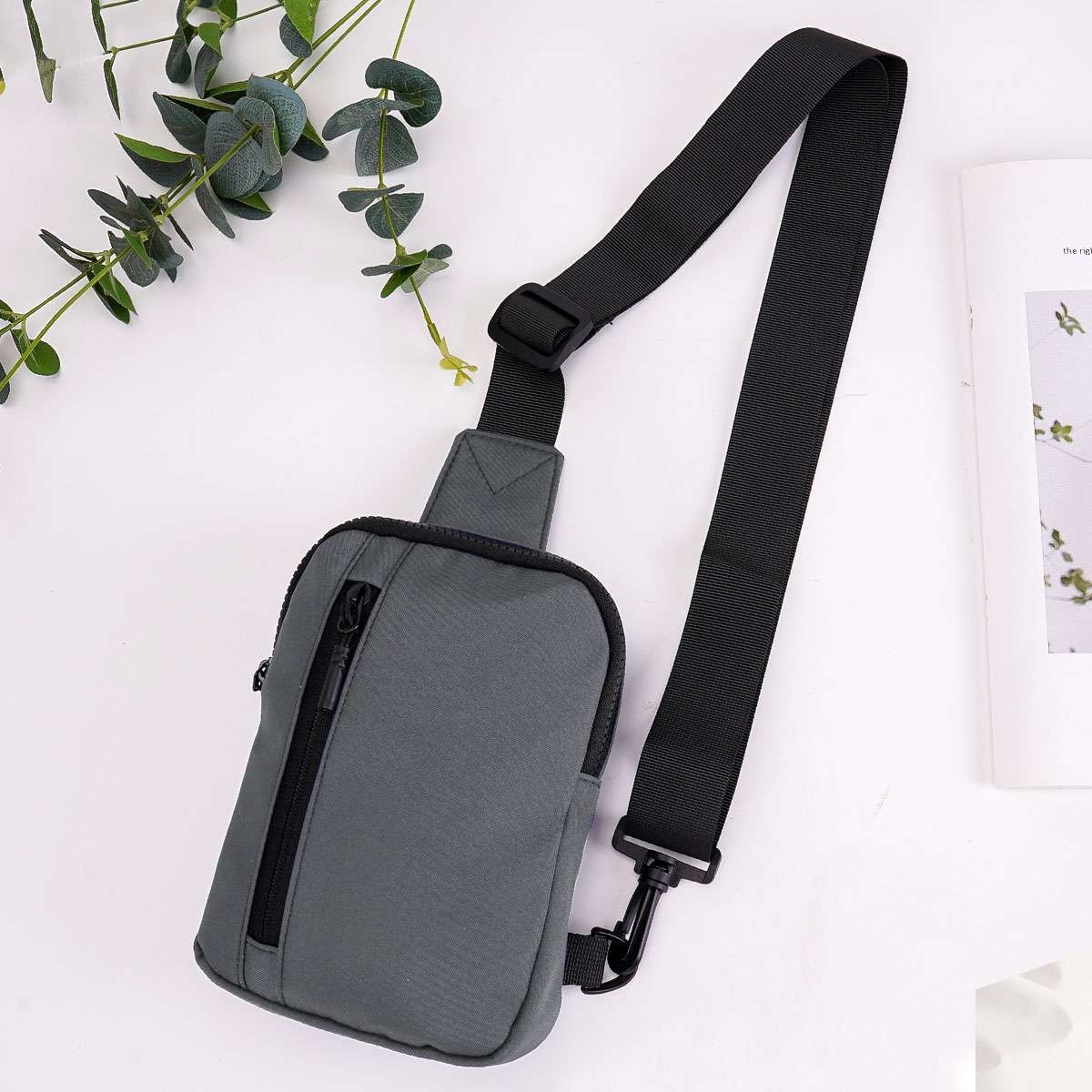 Men's Shoulder Bag Oxford Chest Bag Sling Crossbody Bag Casual Travel Phone Bag