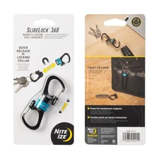 SlideLock  360  Magnetic Locking Dual Carabiner - Blue
