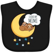 Inktastic I Love My Mimi Baby Bib Mimis Grandpa Grandfather Granddaughter Sloths