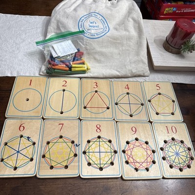 Let s Learn Pottery Barn Kids Wooden Learning Math Cards and Geometric Shapes