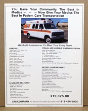 1983 CRS Company Vintage Ambulance Builders Collectible Advertisement 0118