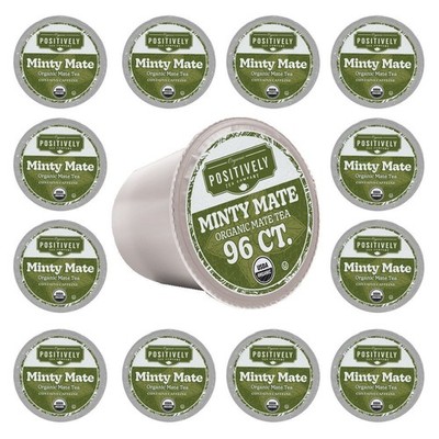 Positively Tea | Organic Minty Mate Tea | 96 Pods, Keurig Compatible