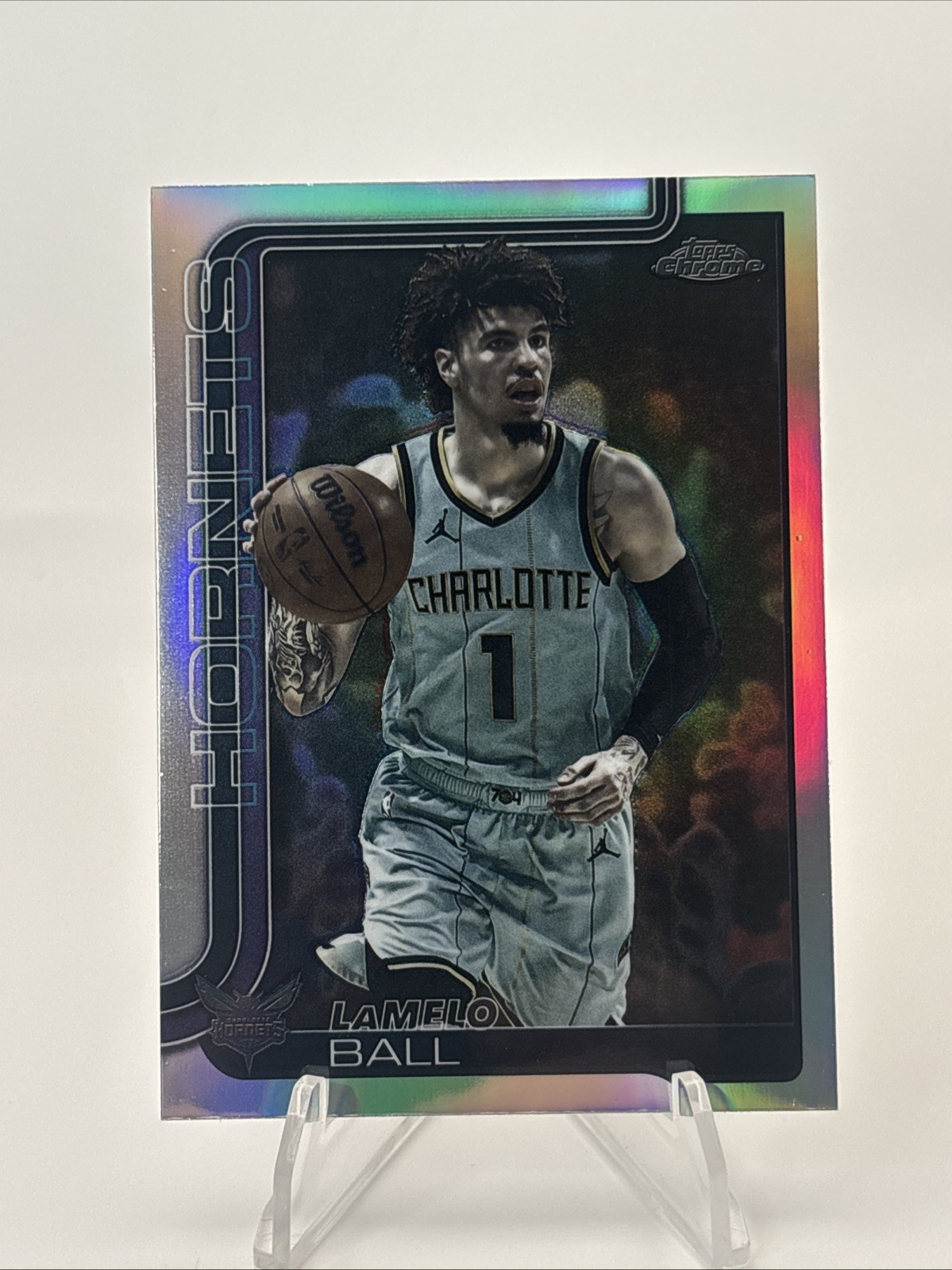 2025-26 Topps Chrome Lamelo Ball Negative Refractor #39 Hornets