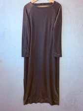 Vintage St Michael Marks & Spencer Gold Lurex Maxi Dress UK 14 Bateau Neck