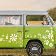 12 Sheets Daisy Stickers 130 Pcs Flower Car Decals Self Adhesive Vinyl Retro But