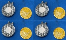 4pcs Heavy Duty Magnetic Golf Hat Clip with 4 Gold Eagle Ball Marker Cap Holder