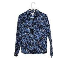Charter Club Size Medium Blue/Black/Pink/White Cotton/Spandex Printed Jacket