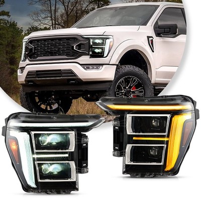 For 2021-2023 Ford F150 FULL LED Headlights Front VLAND W/DRL Startup Animation