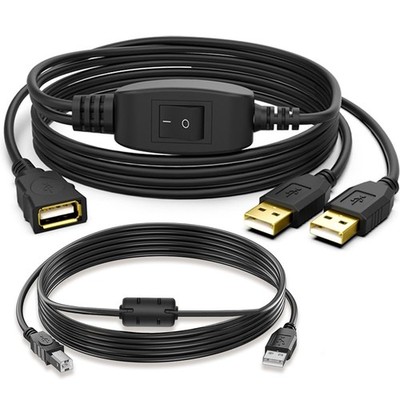 Herfair Printer Splitter for Two Computers USB A Splitter 1 in 2 Out for Shar...
