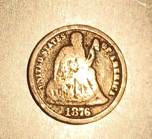 1876 CC Seated Liberty Dime Circulated Ungraded Centennial Many Pics!