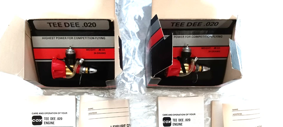 Lot of 2 COX TEE DEE .020 No.160 Airplane Engine Vintage New in Box - Image 3 of 4
