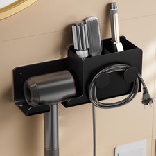 3in1 Hair Dryer Holder Tool Organizer Blow Dryer Wall Mount Black