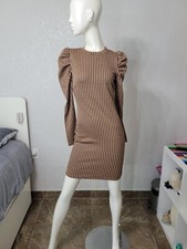 Windsor Women's Brown Sleeveless Strech Bodycon Dress Size S
