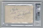 Multi Signed (7) Index Card Musial-Fred Hutchinson-Crandall+ Beckett Authentic — photo 2