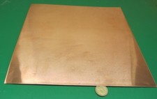 101 Copper Sheet 1/8 to 1/4 Hard .050" Thick x 12.0" Wide x 12.0" Length