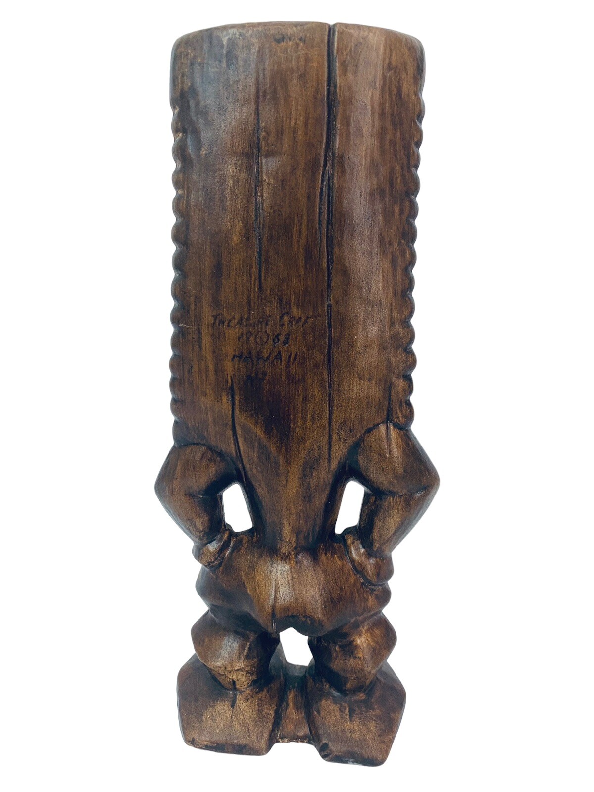 Vintage 1968 Treasure Craft Hawaii Hawaiian Ceramic Tiki God Sculpture 9.5"