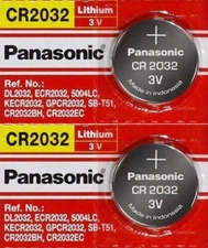 2 x SUPER FRESH Panasonic CR2032 CR-2032 Lithium Battery 3V Coin Cell Exp. 2030