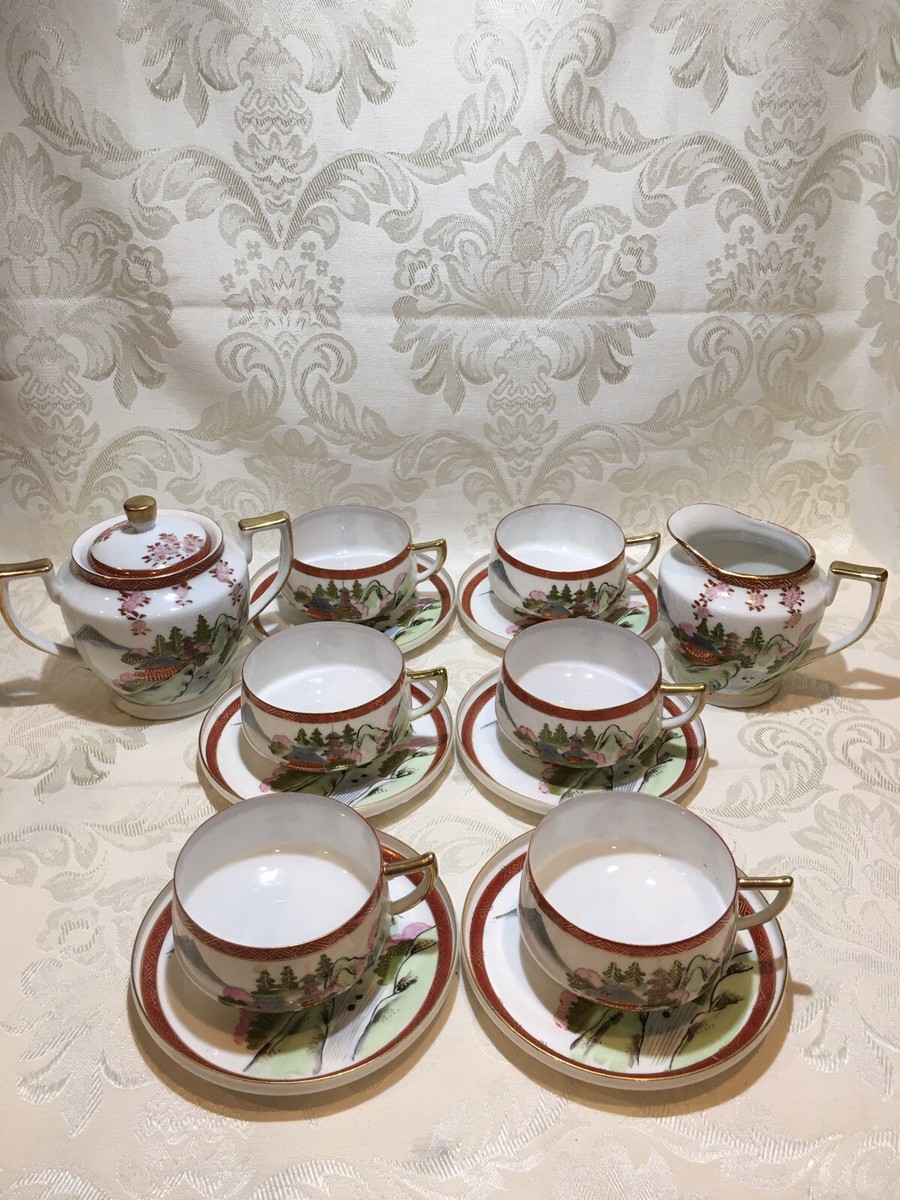 Vintage Hakusan China Porcelain Hand Painted Tea Set Occupied